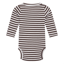 BIRKHOLM Stribet Rib Body Perfekt Hvid & Chokolade Brun